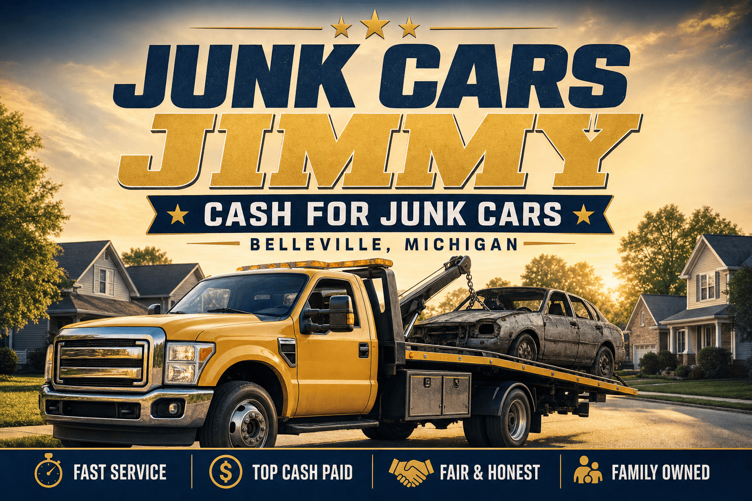 Junk Cars Jimmy tow truck and removal service in Belleville