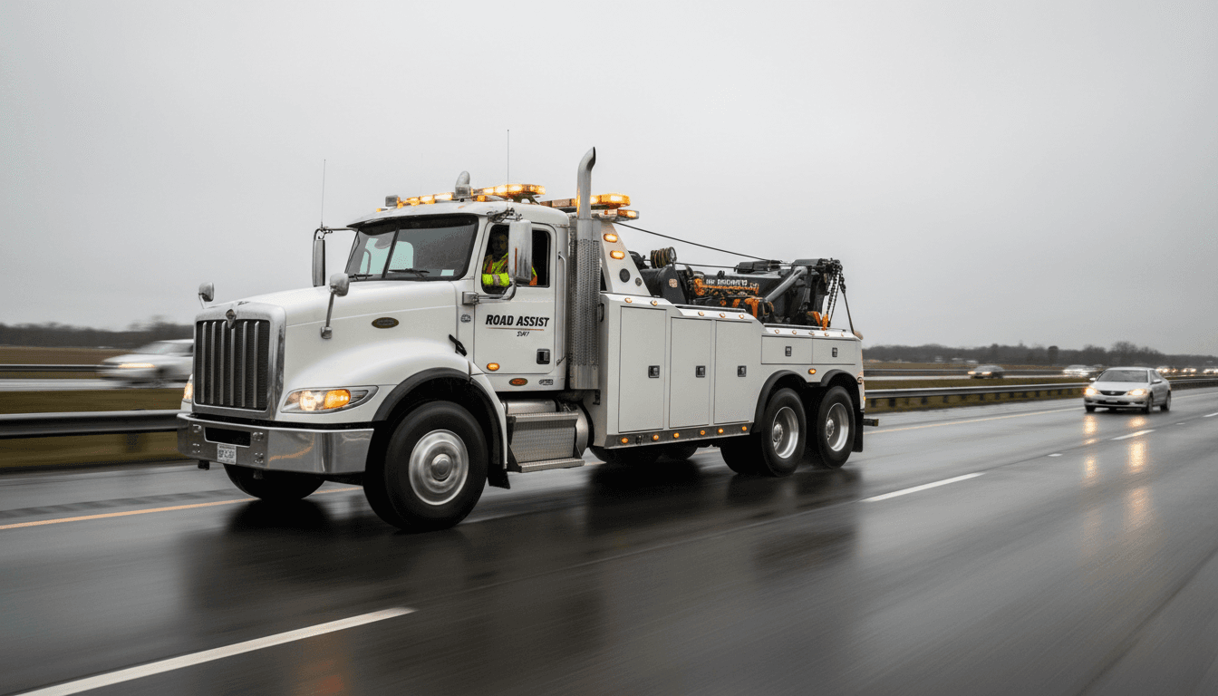 Tow truck transporting sedans safely